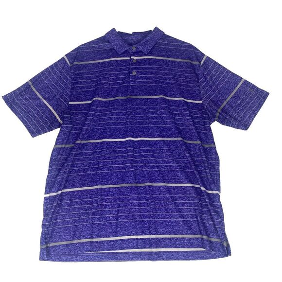 PGA Tour Mens Shirt Polo XL Extra Large Purple Striped Short Sleeve Golf Soft - Picture 1 of 12